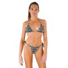Sealaos - Maillot de bain string triangle bikini zèbre noir et blanc