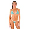 Micro string bikini transparent résille bleu Palm beach