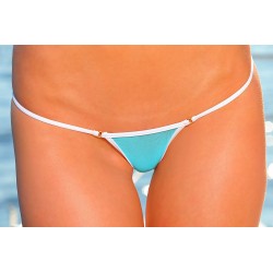Micro string bikini transparent résille bleu Palm beach 10