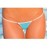 Micro string bikini transparent résille bleu Palm beach 10