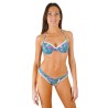 Maillot de bain string bikini bleu rose Scilly