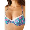 Maillot de bain string bikini bleu rose Scilly 5