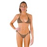 Maillot de bain string triangle bikini leopard marron Sealaos 4