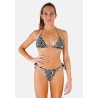 Sealaos – String bikini perizoma a triangolo zebrato bianco e nero
