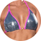 Choice of metallic bikinis for woman